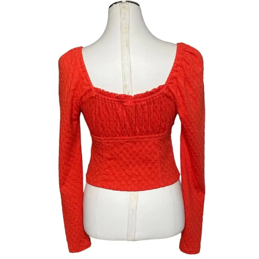 Free People Ladybug Long Sleeve Cropped Top